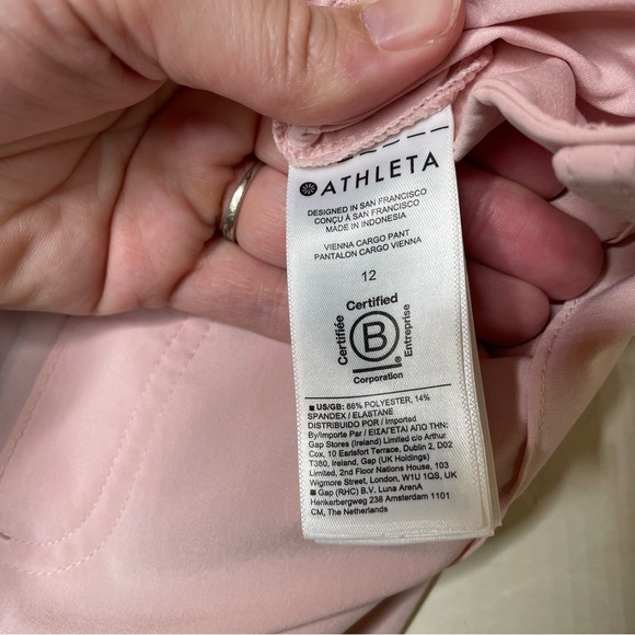 ATHLETA Vienna Women’s Cargo Pants Light Orchid Pink Size 12 Petal Pink Wide Leg - Picture 13 of 13